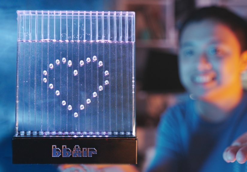 A Fully-Transparent Air Bubble Display
