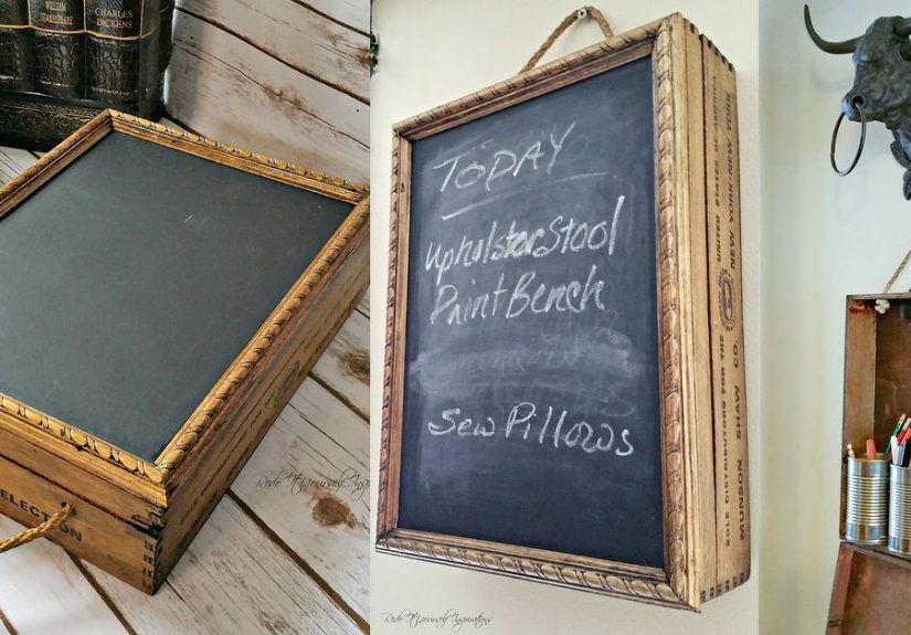 From Junk to Storage Idea: Organized Chalkboard