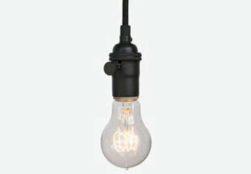 Matte Black Bare Bulb Pendant Light