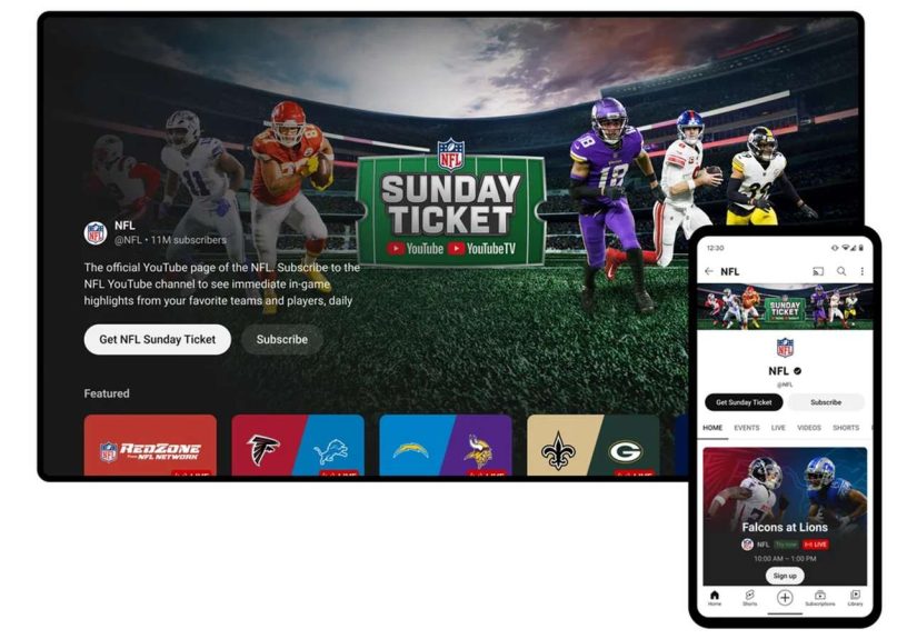 YouTube Adds 6 New NFL Sunday Ticket Features