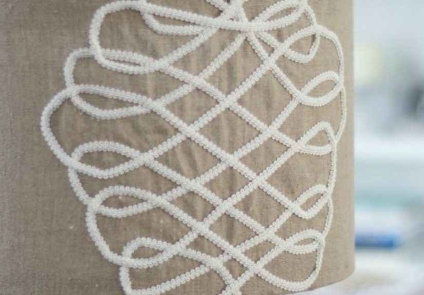 DIY Faux Embroidered Lampshade