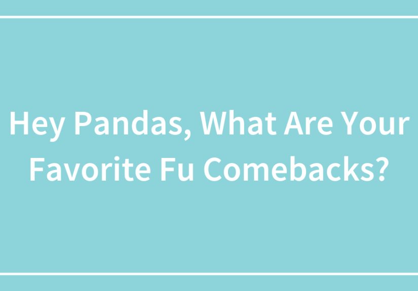 Hey Pandas, What Are Your Favorite Fu Comebacks?