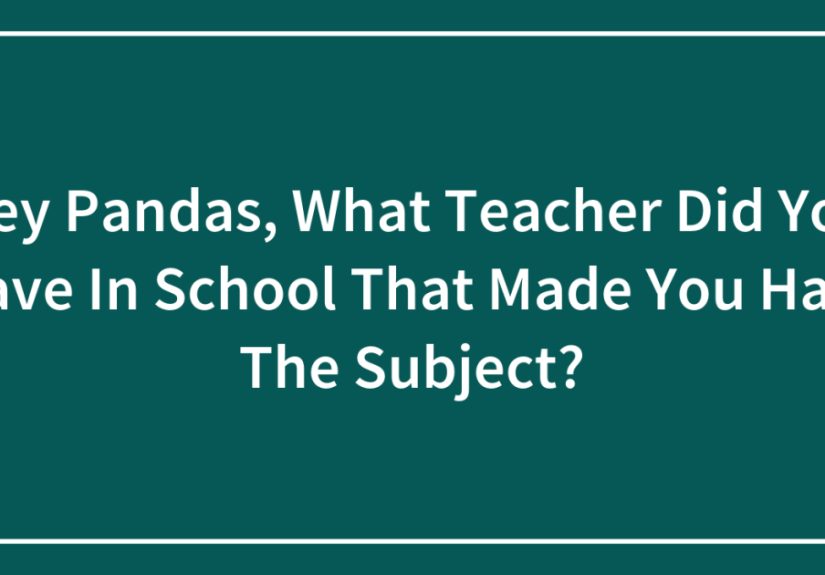 Hey Pandas, What Teacher Did You Have In School That Made You Hate The Subject?
