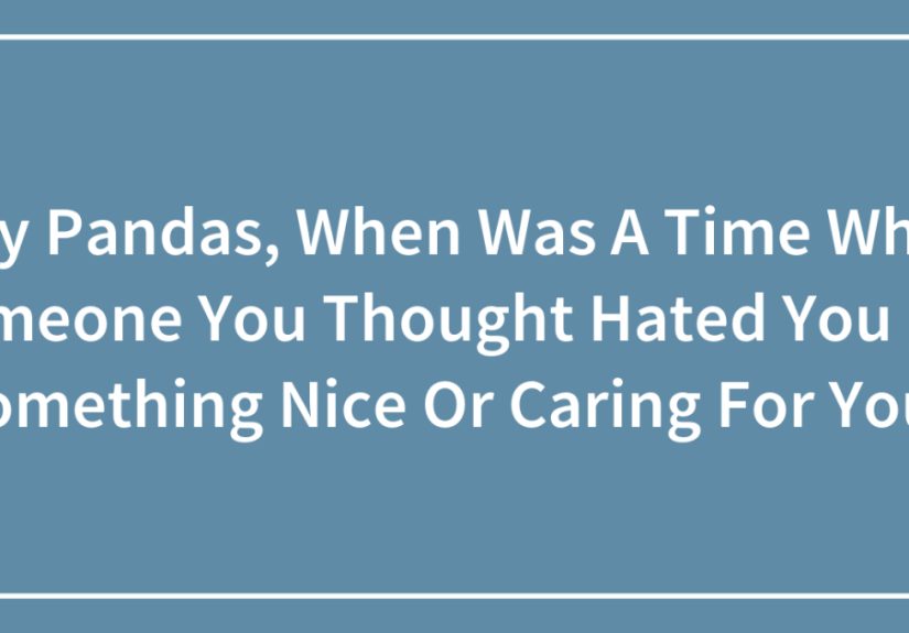 Hey Pandas, When Was A Time When Someone You Thought Hated You Did Something Nice Or Caring For You?