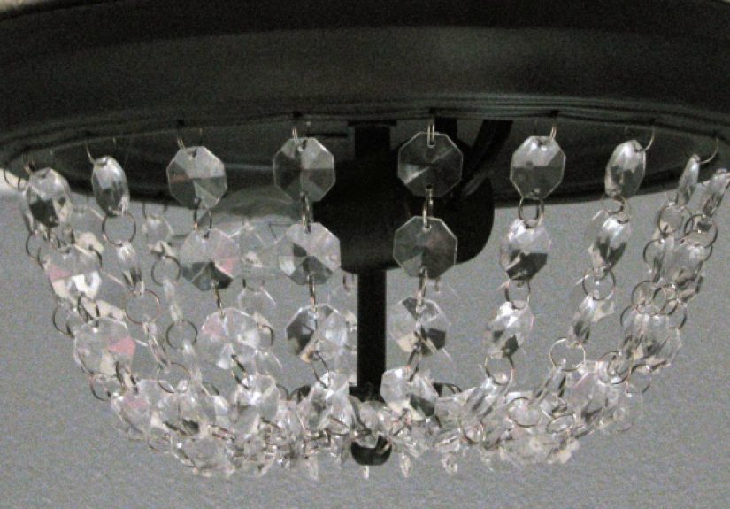 Update a Dome Ceiling Light with Faceted Crystals