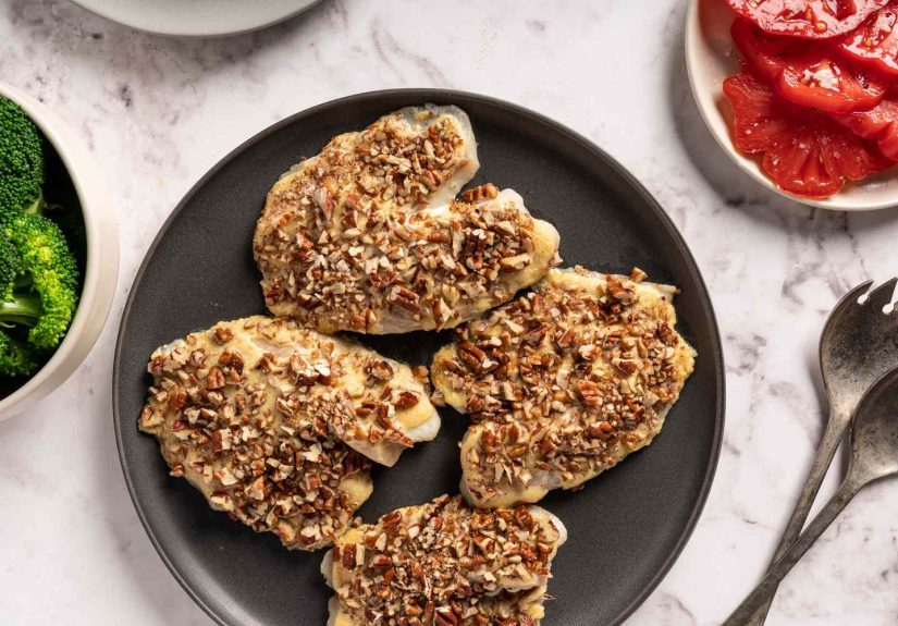 Baked Tilapia Fillets With Mustard-Pecan Crust Recipe