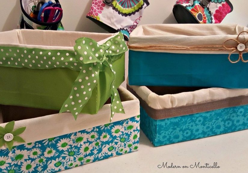 Fabric Covered Storage Boxes