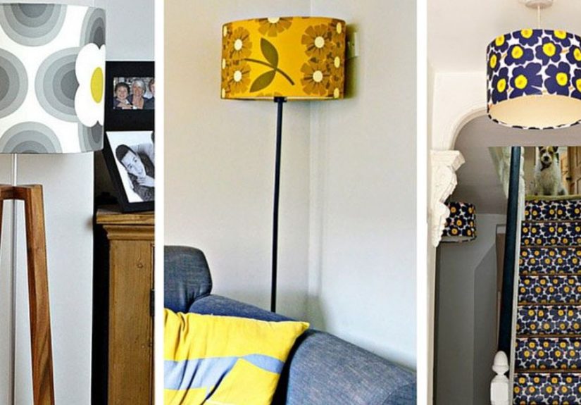 Learn How Easy Its is to Upcycle Lampshades With Wallpaper