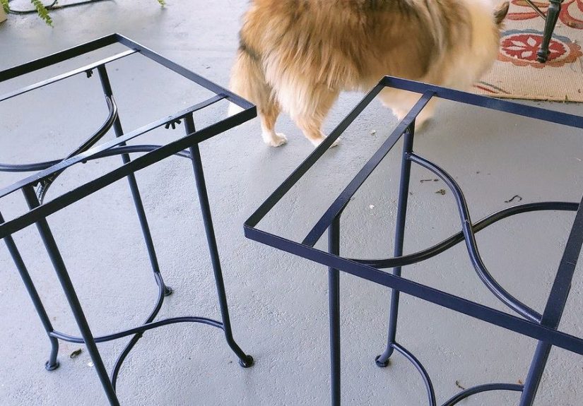 Underside Decoupage Glass Patio Tables