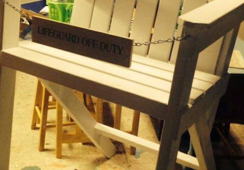 Vintage Life Guard Stand Turned Pool Side Mini Bar