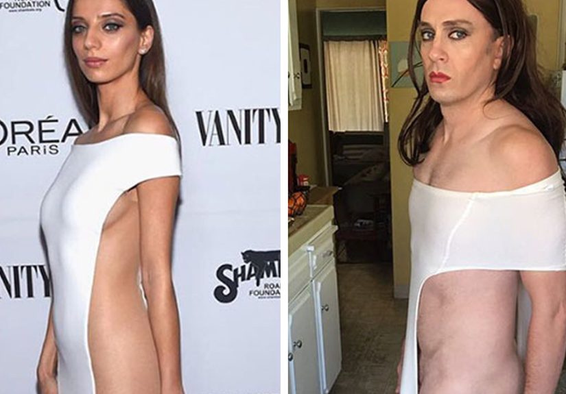 163 Times Celebrity Outfits Were Hilariously Recreated By Former ‘Buffy’ Star Using Only Stuff He Found At Home