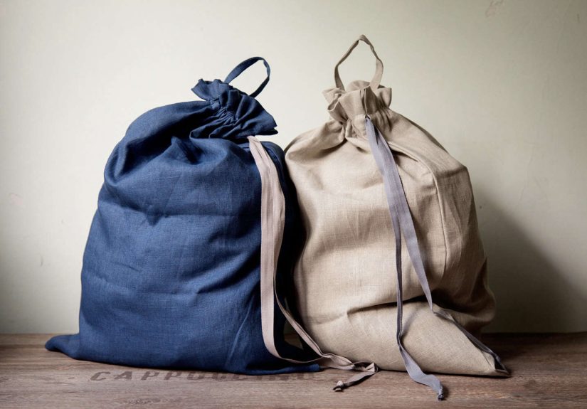 Cozy Linen Natural Linen Drawstring Laundry Bag