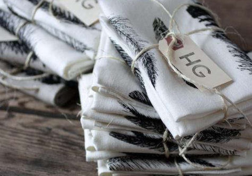 Fabrics & Linens: Feather Linen Tea Towels from Herriott Grace