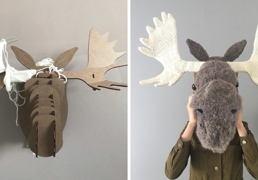I Knit This Moose Head For A Wedding Present