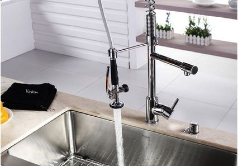 Kraus Commercial Pre-rinse Chrome Kitchen Faucet