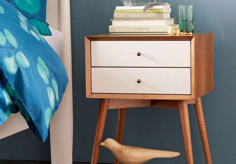 Mid-Century Nightstand - White + Acorn