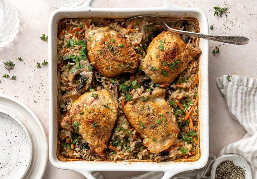 One-Pan Chicken and Rice Bake